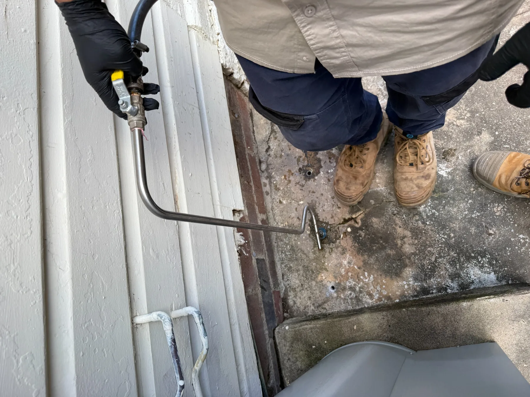 Chemical termite barrier installation